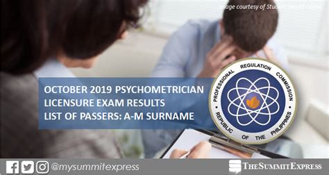 RESULT: October 2019 Psychometrician board exam .